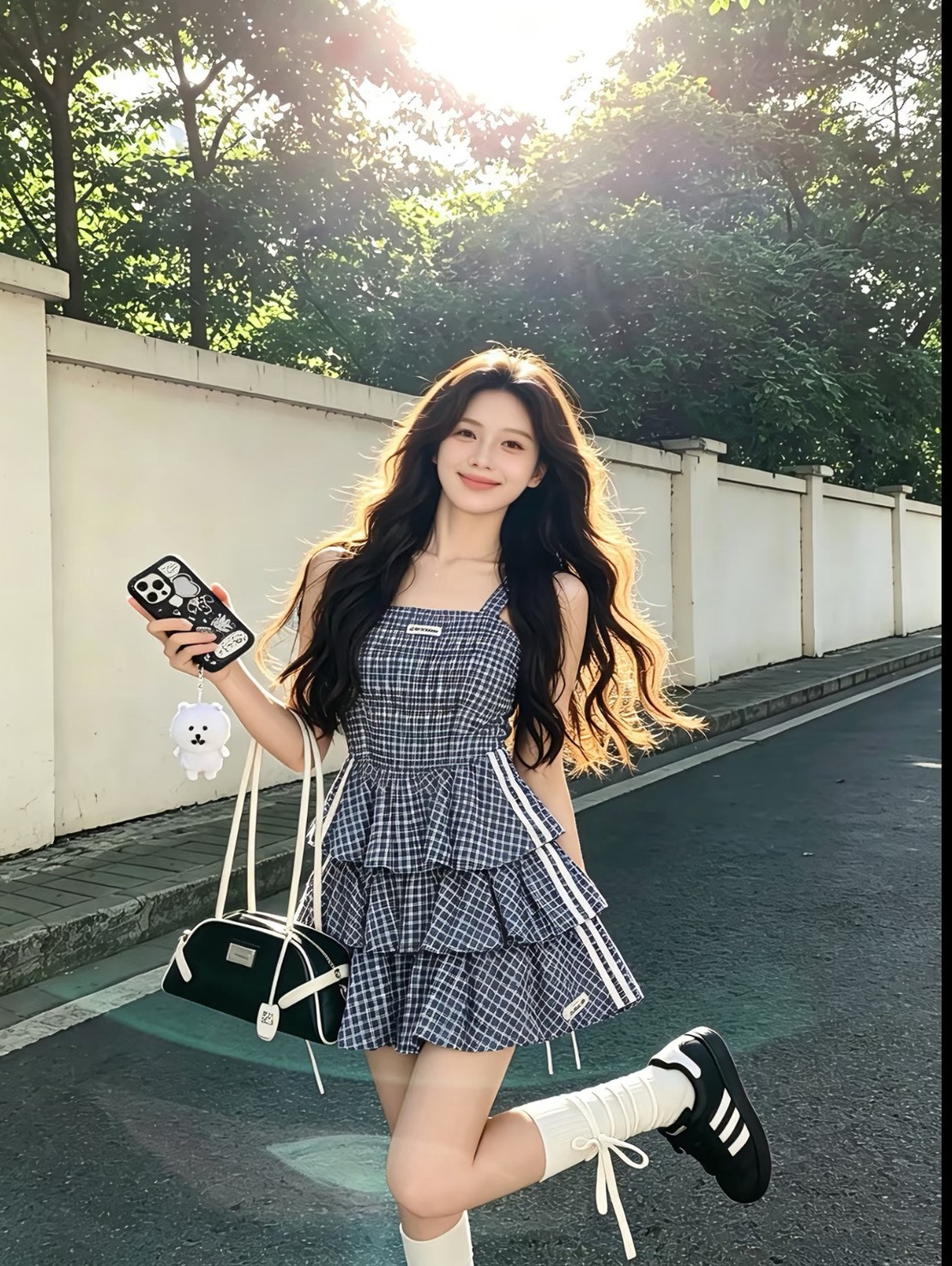 ADIDAS ORIGINALS MIUMIU 風 格紋系列 蛋糕裙