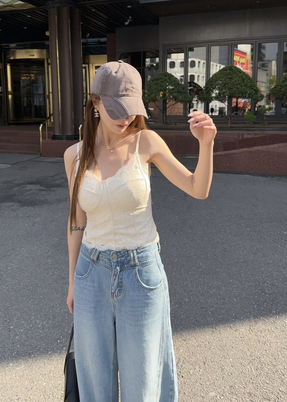 蕾絲馬甲冰絲背心