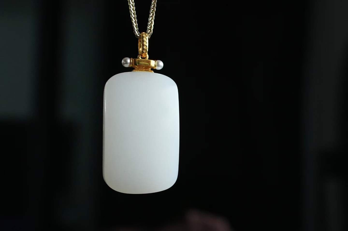 329444 和田玉羊脂玉平安無事牌吊墜