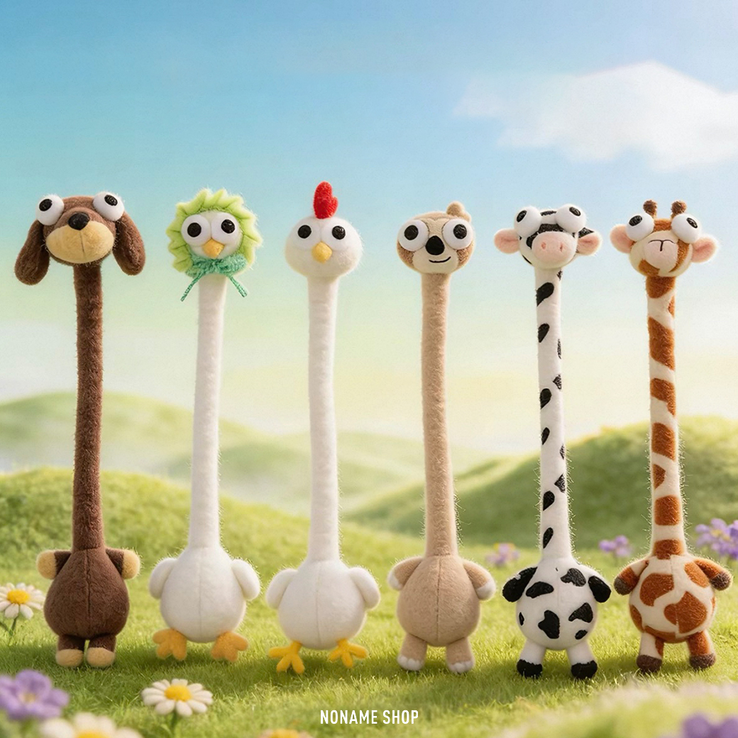 網上爆紅 超可愛 逗趣 呆萌 長脖子 動物 玩偶 掛件 共11款