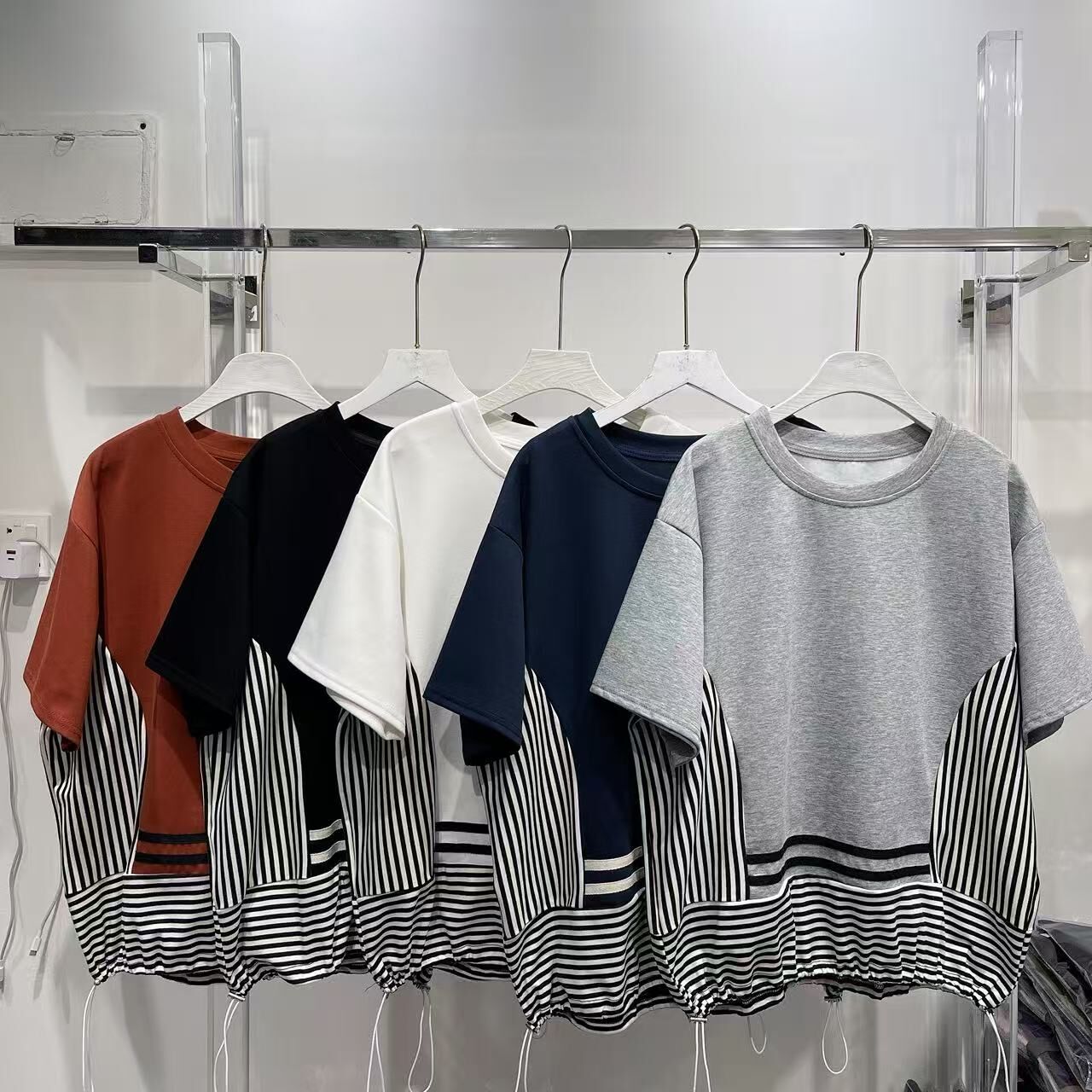 ⭐️⭐️【預訂】間條織帶拼布索繩腳棉TOP (A32-A36)