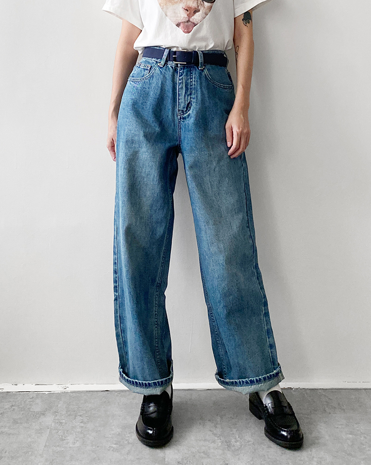 MFP-2892 高腰直筒牛仔褲