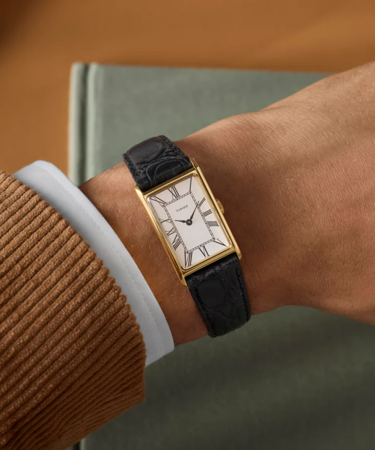 萬年鐘錶 - TIMEX 天美時  經典方形復刻款皮革男錶 TW2Y56200 錶徑21MM