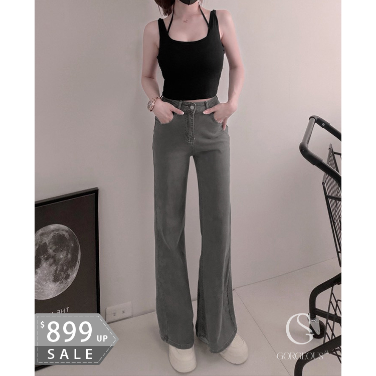 G5850 現貨「不繃腿彈力3D直筒順腿褲」