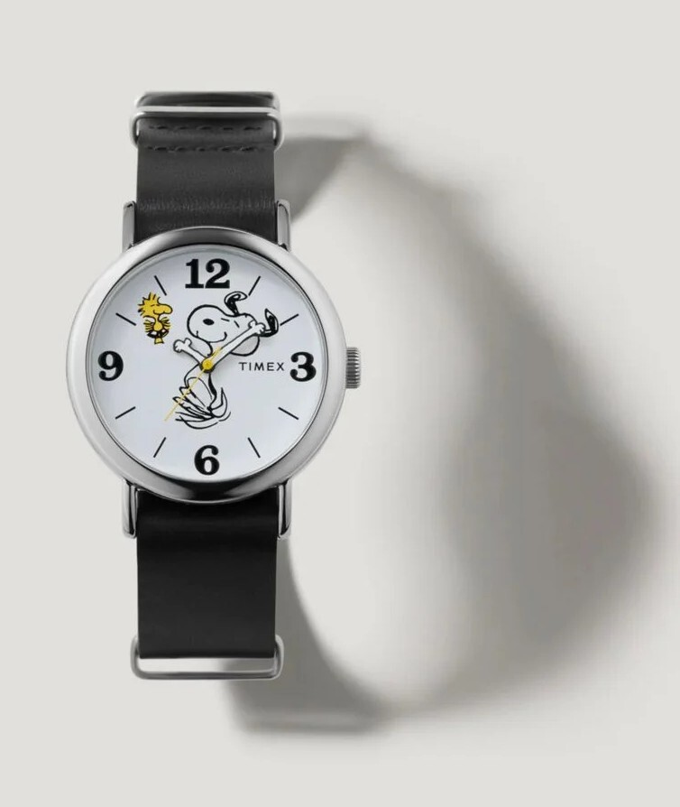 萬年鐘錶 - TIMEX  x Peanuts  天美時   SNOOPY周末旅行皮革錶款 TW2Y60900 錶徑40 MM