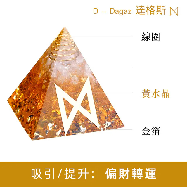 【能量金字塔】吸引/提升: 偏財轉運 ｜盧恩符文x奧根水晶