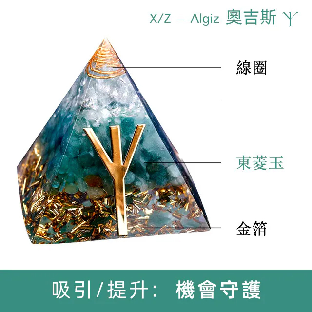 【能量金字塔】吸引/提升: 機會守護｜盧恩符文x奧根水晶