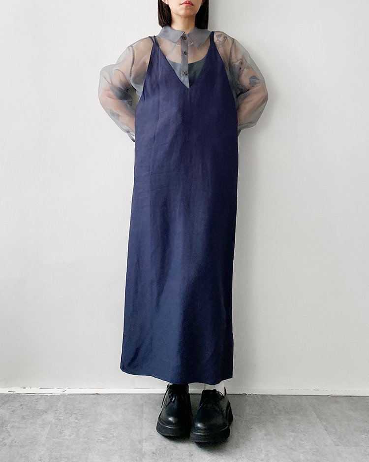 MFD-2890 V領細肩帶洋裝 ɴᴀᴠʏ