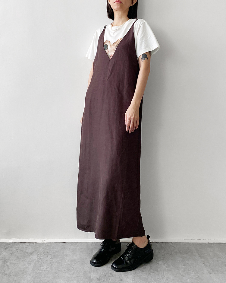 MFD-2890 V領細肩帶洋裝 ᴄᴏғғᴇᴇ