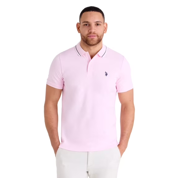 【預購】U.S. Polo Assn. H041722 男裝經典撞色飾邊雙面針織 Polo 衫