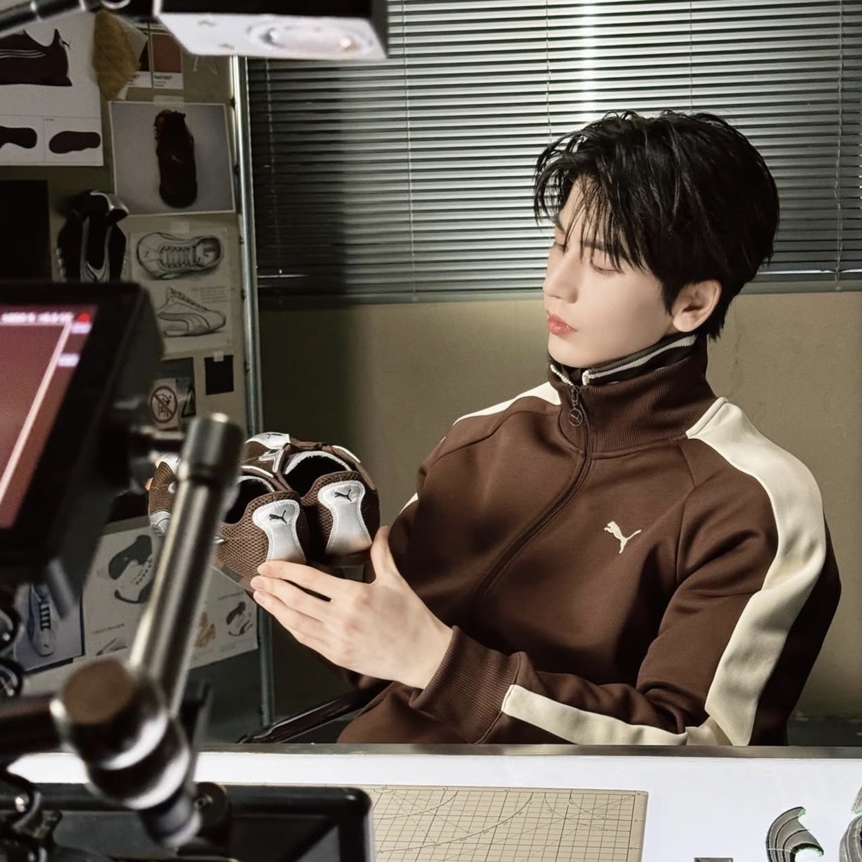 PUMA T7 咖啡牛奶 針織 立領 運動外套 張凌赫同款 631858-31