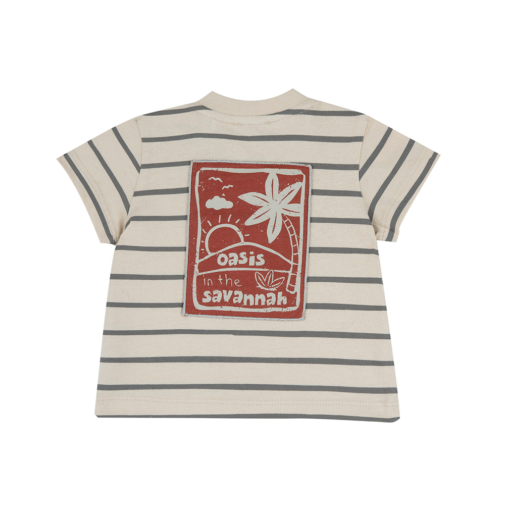 南非探險-寬橫條短袖上衣