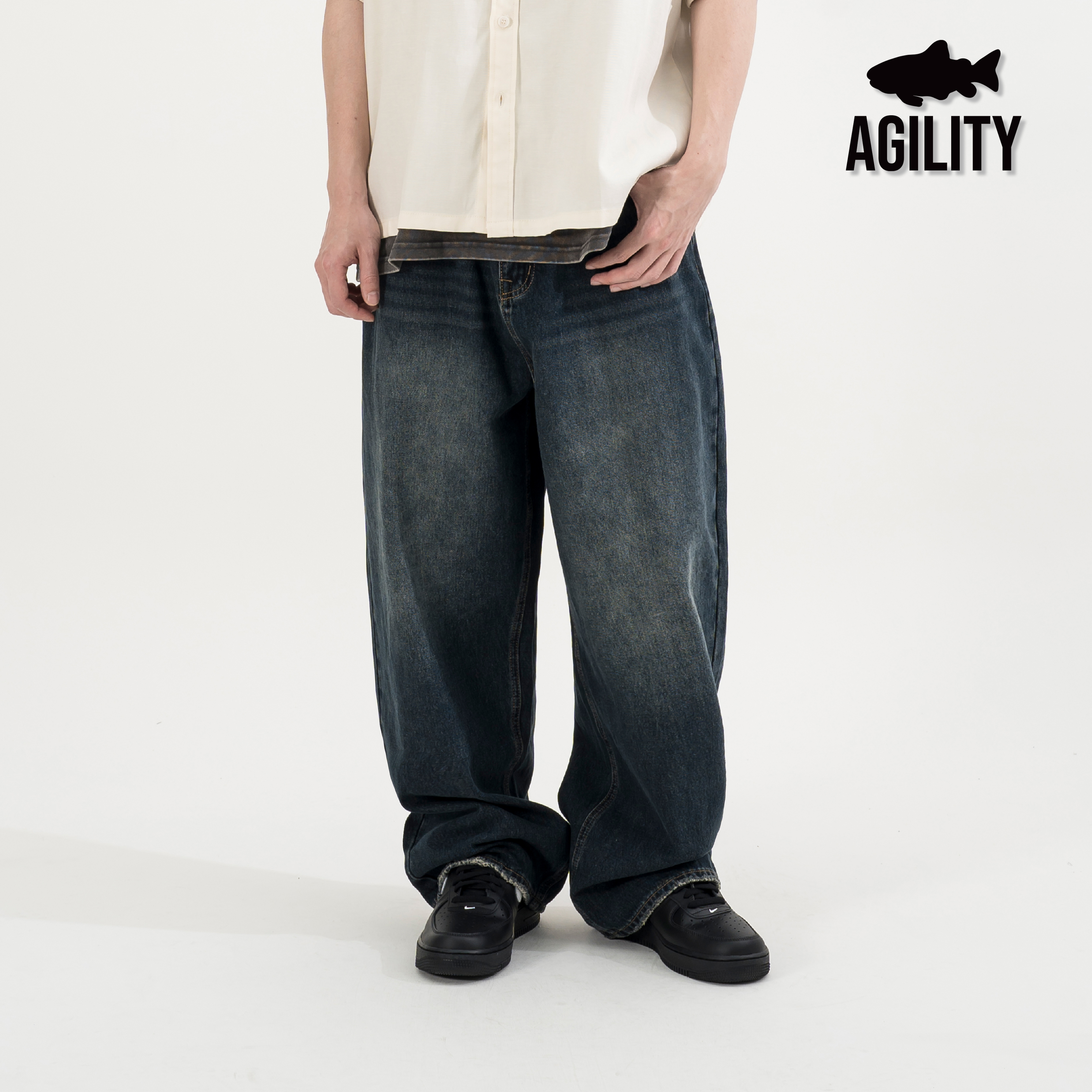 AGILITY Vintage Washed Baggy Jeans 水洗 寬直筒 牛仔長褲 [LD00]