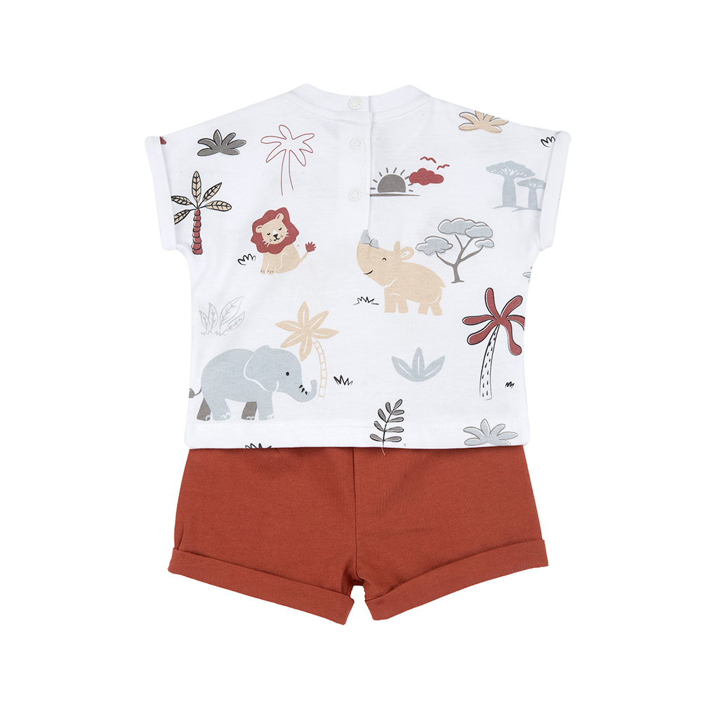 南非探險-滿版動物短袖套裝