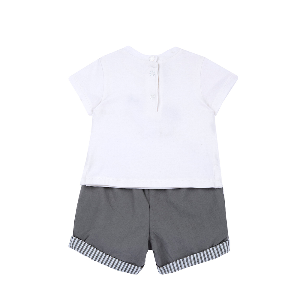 南非探險-犀牛+條紋短袖套裝