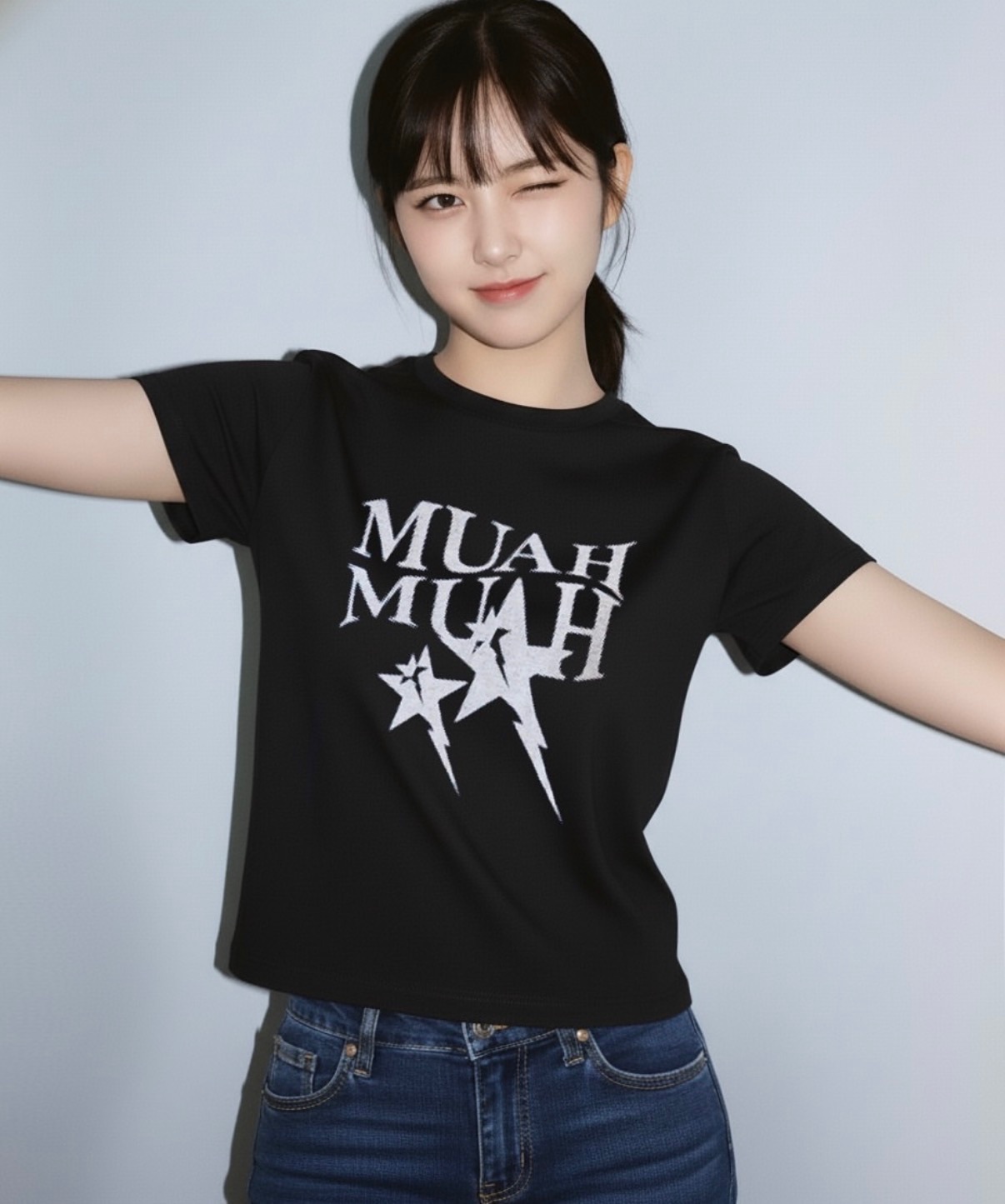 【優惠預訂】韓國MUAH MUAH LIGHTNING CROP HALF T-SHIRT（2色）
