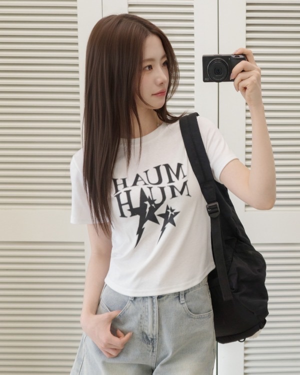 【優惠預訂】韓國MUAH MUAH LIGHTNING CROP HALF T-SHIRT（2色）