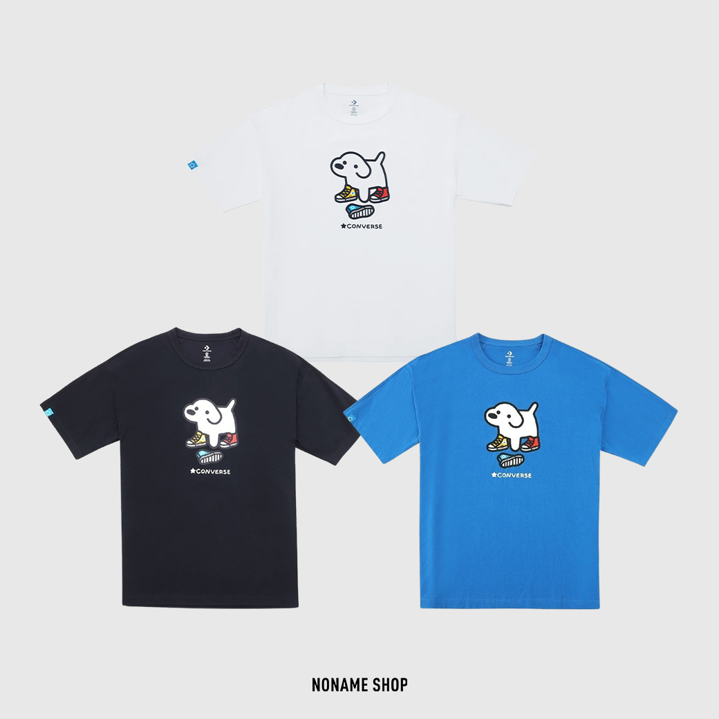 CONVERSE X 日本插畫家 MATSUI 療癒 聯名系列 狗狗 穿鞋子 印花 短T 三色 (男款)