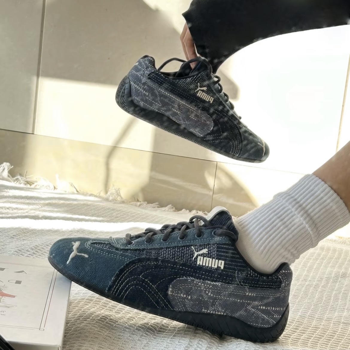 PUMA SPEEDCAT CRAFTED DENIM 牛仔藍 丹寧 復古 水洗 賽車鞋 男女同款 408129-01
