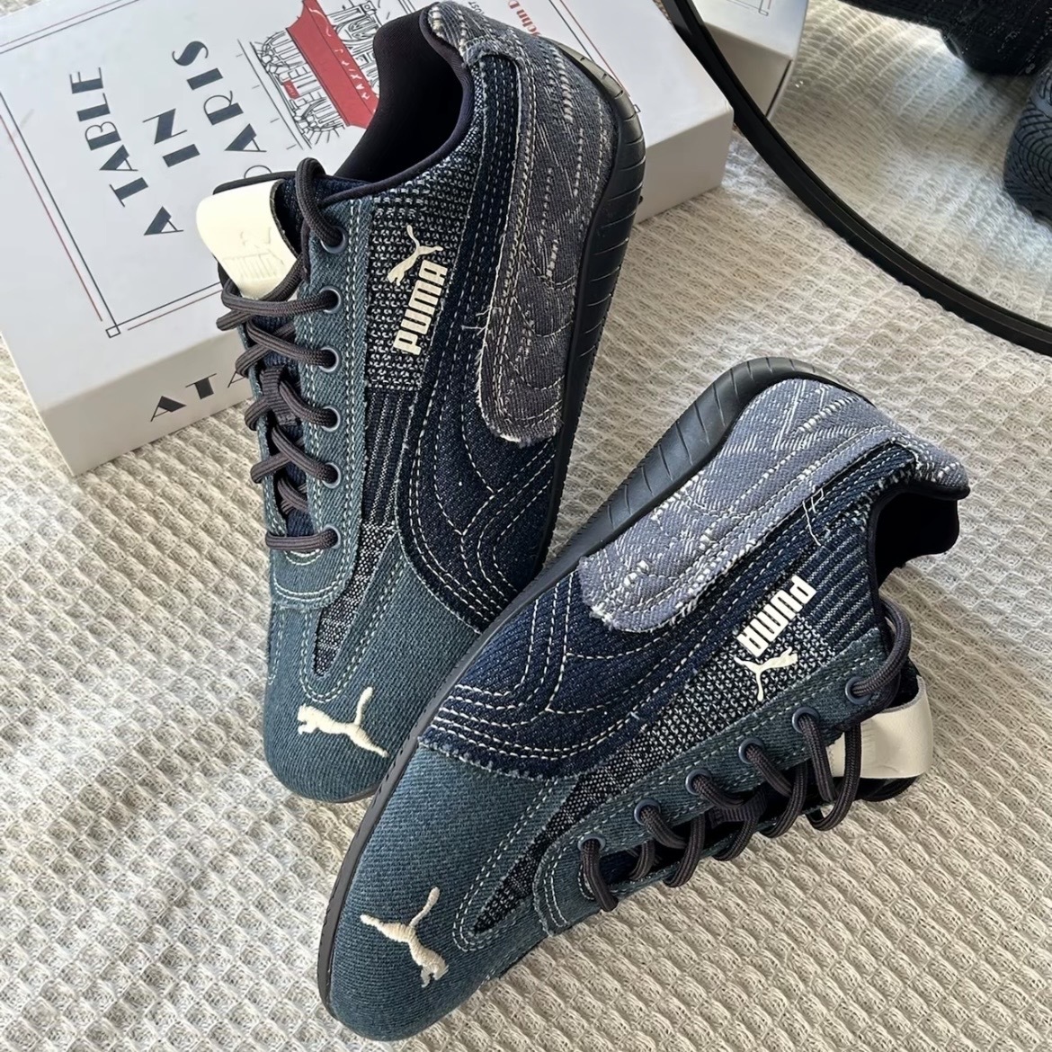 PUMA SPEEDCAT CRAFTED DENIM 牛仔藍 丹寧 復古 水洗 賽車鞋 男女同款 408129-01