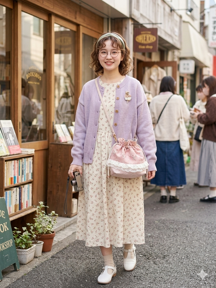 日本手作刺繡蕾絲袋