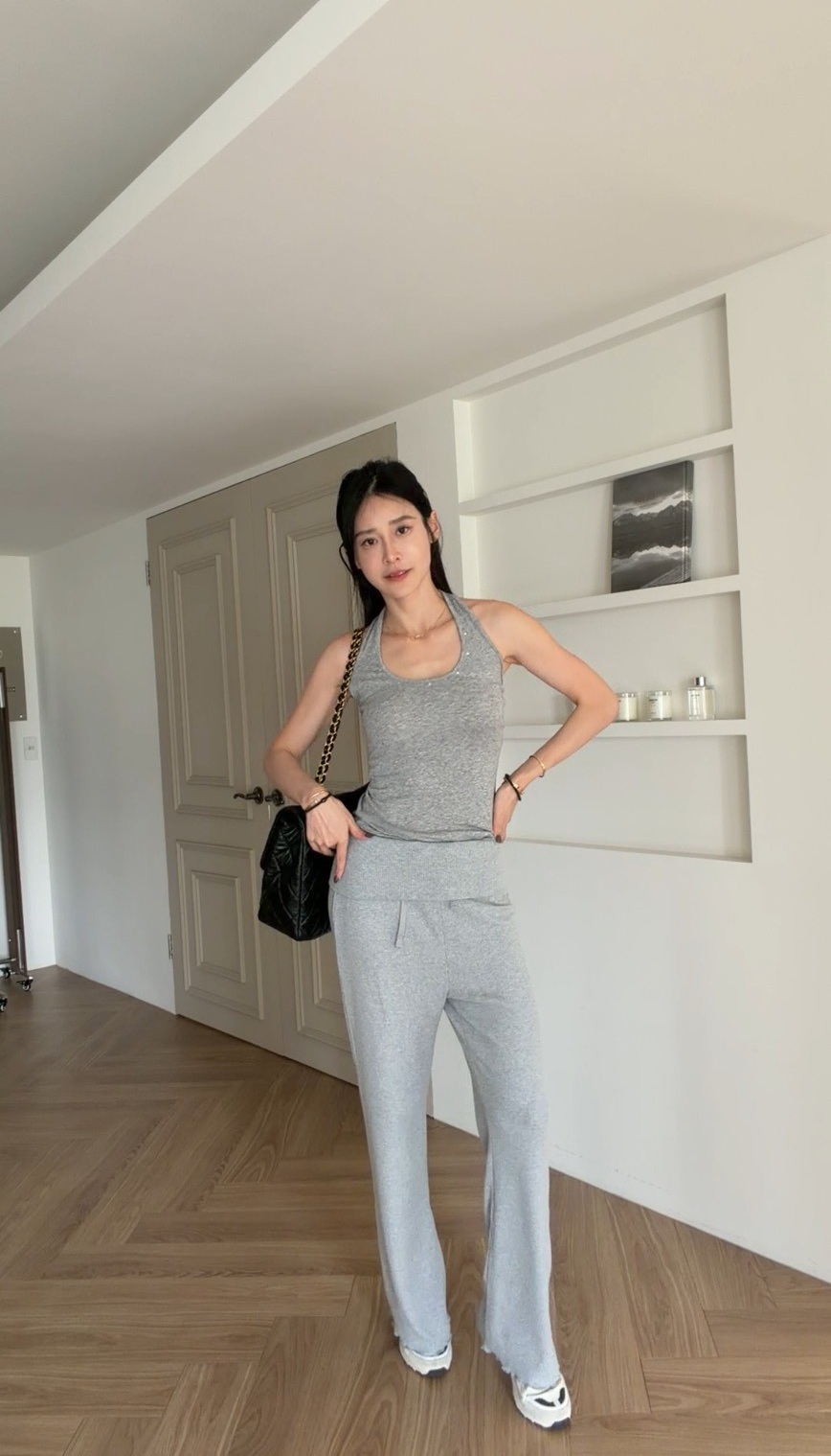 ｜韓國｜素色翻摺腰帶寬褲