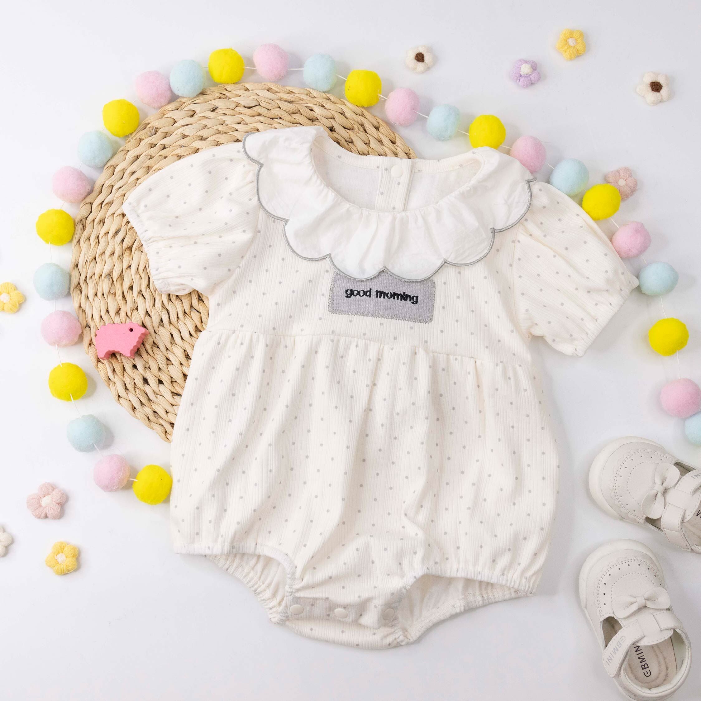 俏皮點點花邊領包屁衣 (JG6002)