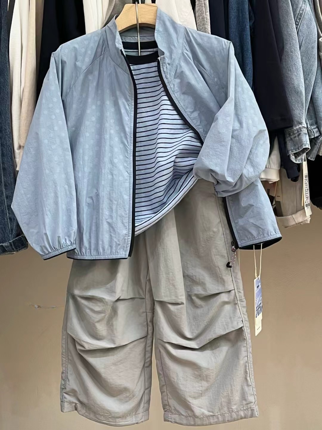 藍色點點防曬涼感外套