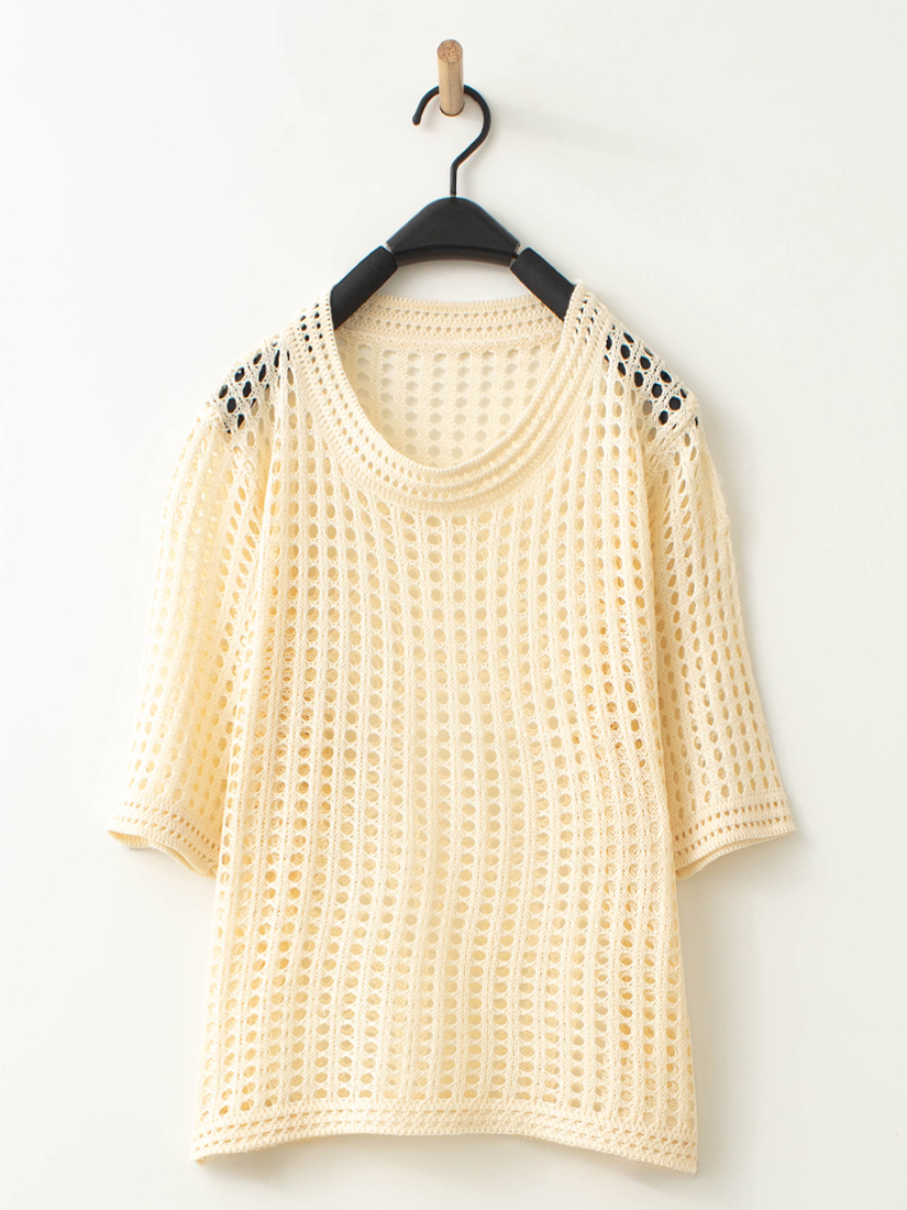 針織上衣木耳邊透膚上衣格紋蛋糕裙組合