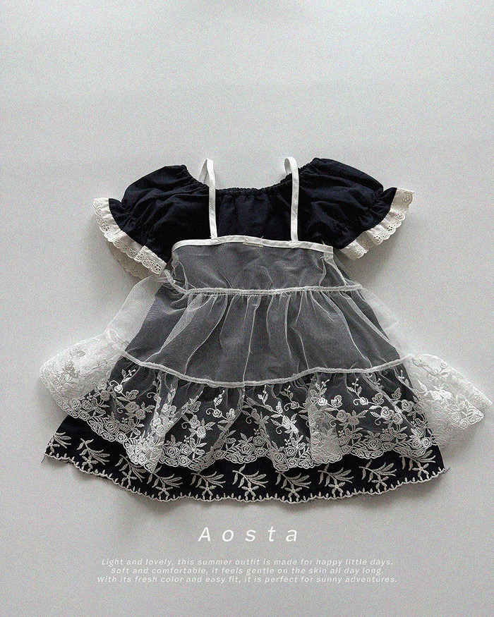 正韓夏AOSTA 疊穿蕾絲罩衫