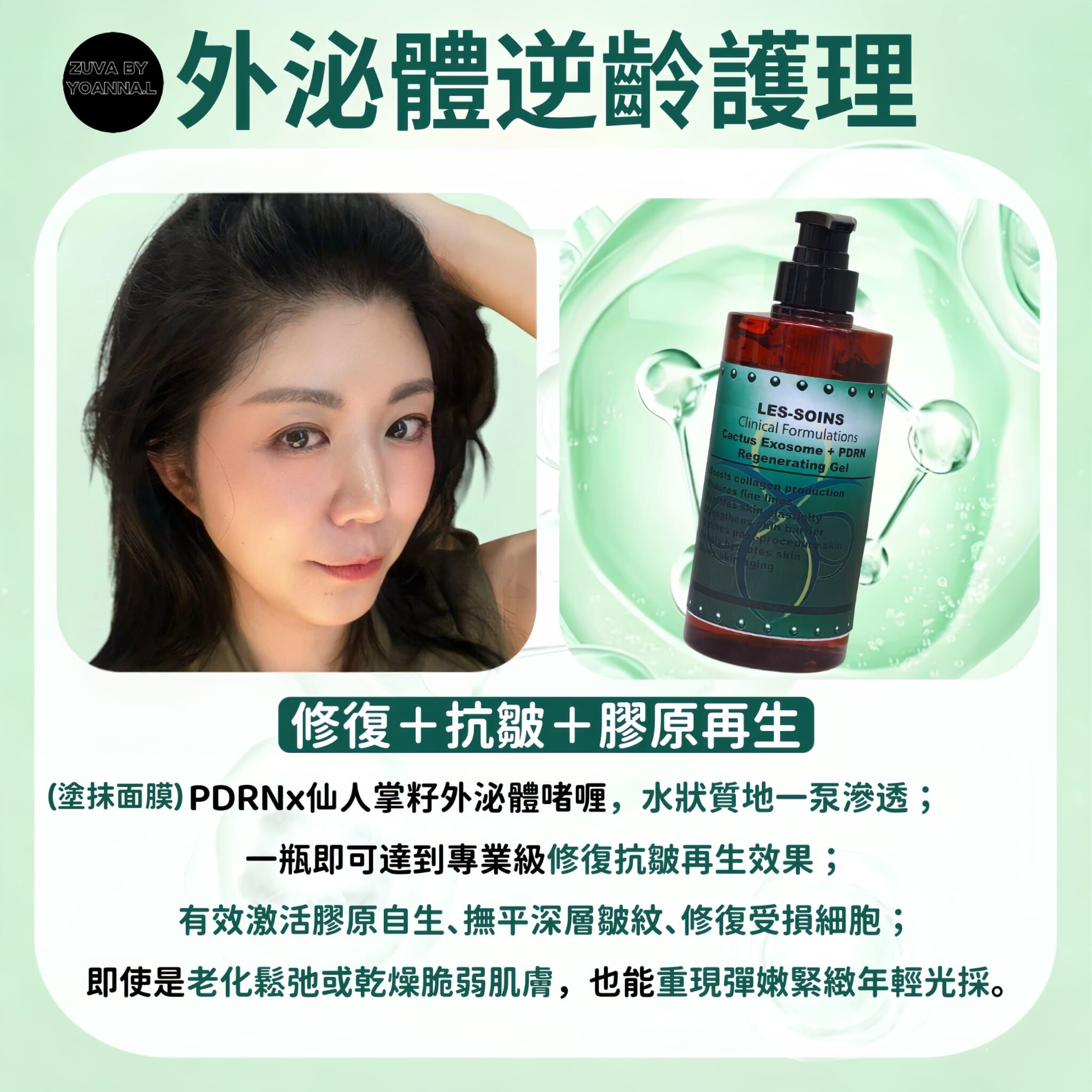 （修復＋抗皺+膠原再生） Les-soins 有機魅力💧PDRNx仙人掌籽外泌體啫喱/塗抹面膜/睡眠面膜500ml  T171｜水狀質地・一泵滲透