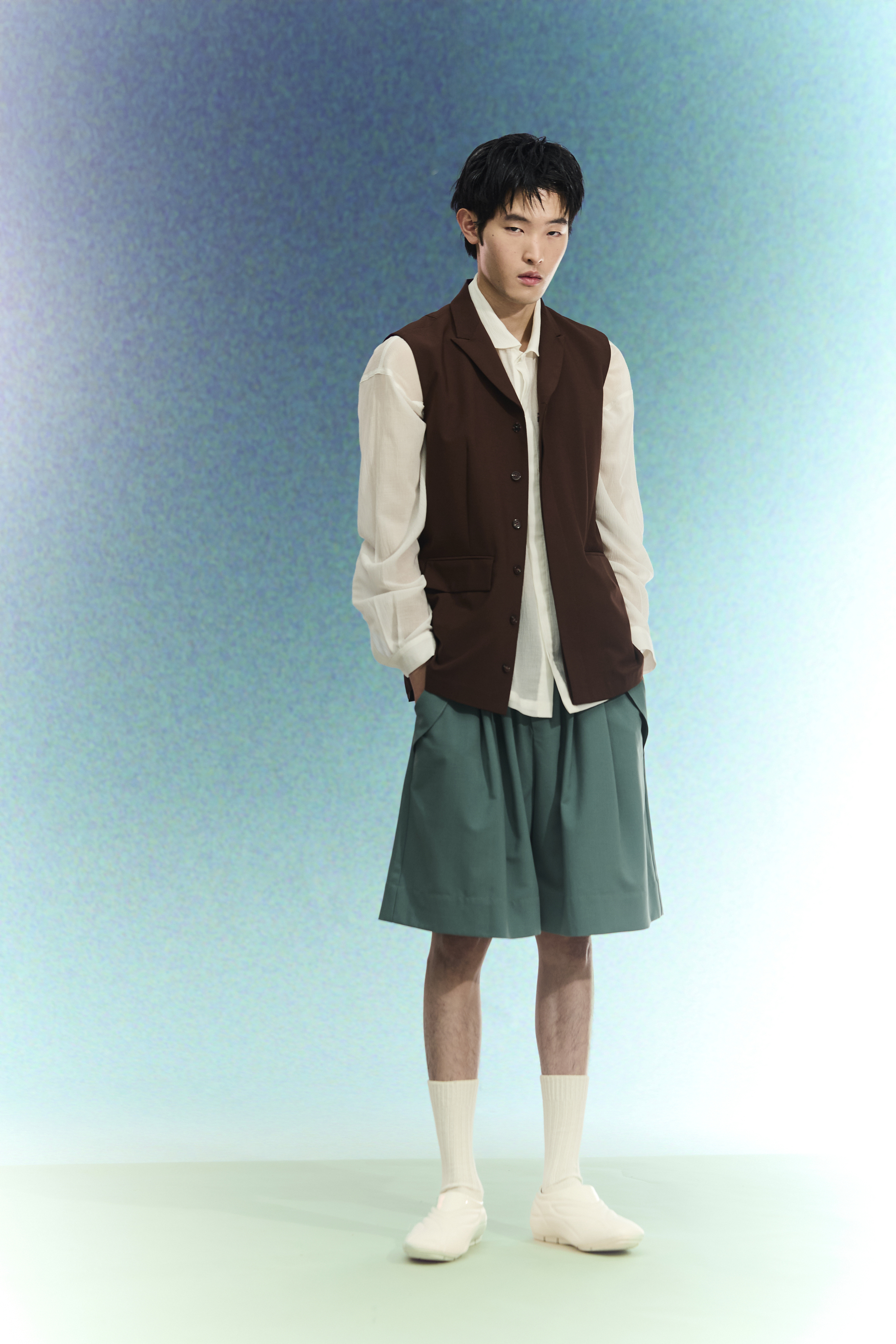 袋蓋鬆緊五分褲