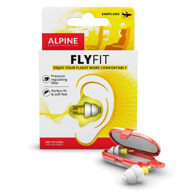荷蘭頂尖 ALPINE  FlyFit 旅行飛行專用抗噪隔音耳塞 【 飛航 | 旅行 | 必備品 】