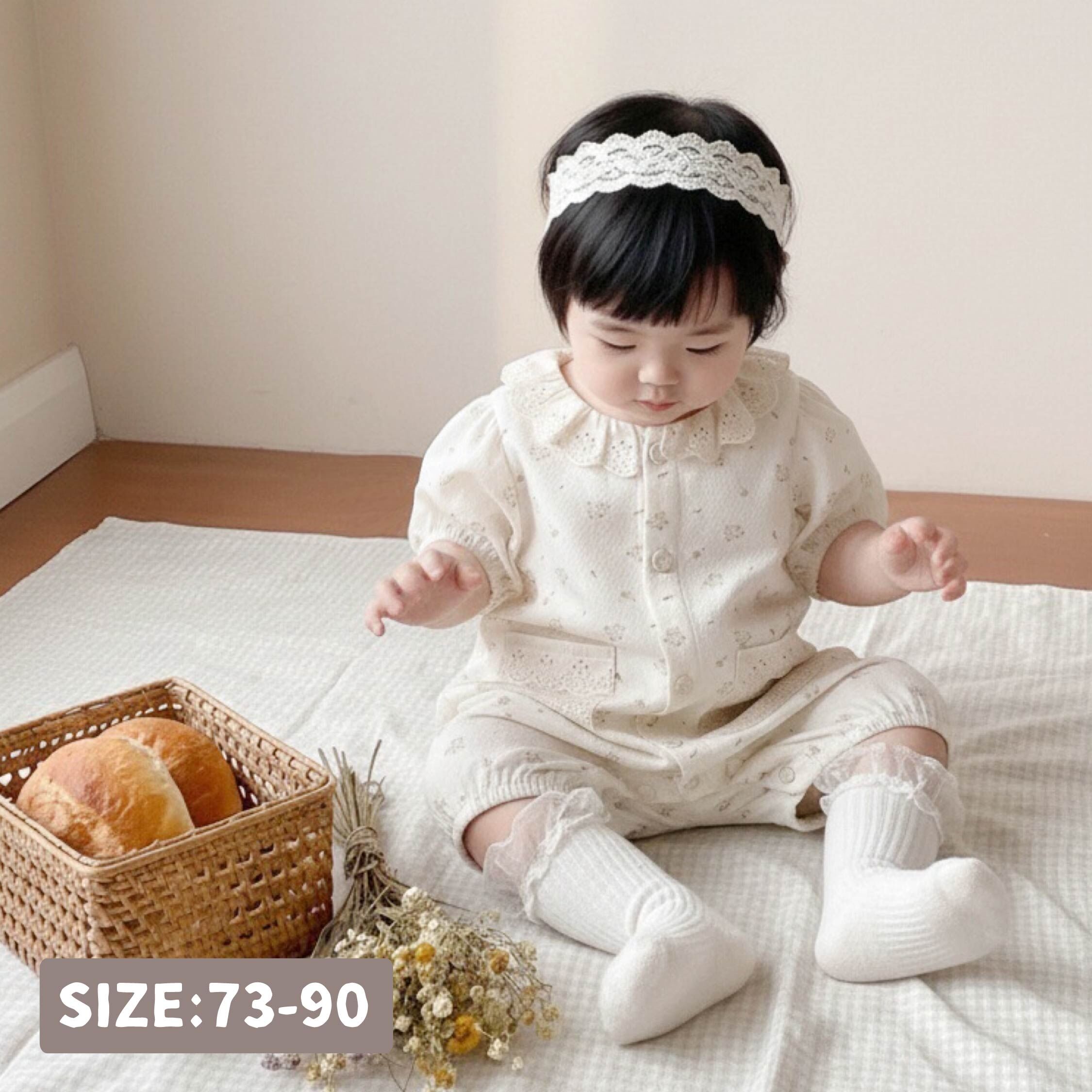 復古碎花格紋口袋連身衣 (JG6022)