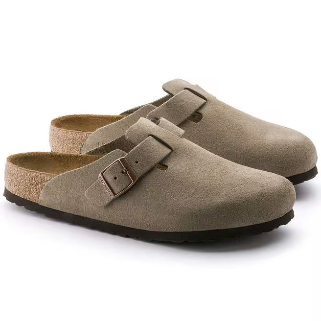 Birkenstock Boston Soft Footbed  Suede Leather Taupe