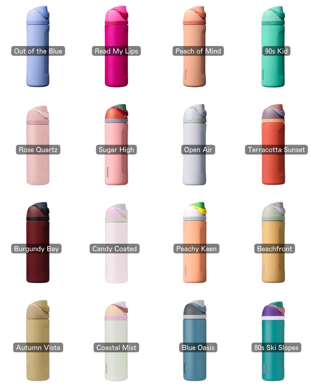 "代購" OWALA FreeSip Stainless Steel Water Bottle 撞色 不鏽鋼保溫吸管杯 24oz 710ml