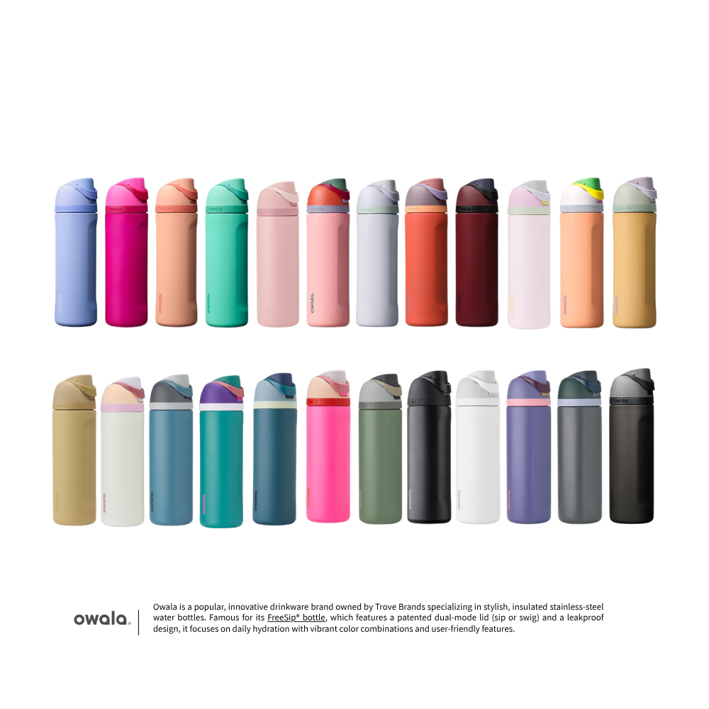 "代購" OWALA FreeSip Stainless Steel Water Bottle 撞色 不鏽鋼保溫吸管杯 24oz 710ml