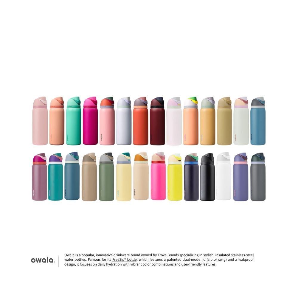 "代購" OWALA FreeSip Stainless Steel Water Bottle 撞色 不鏽鋼保溫吸管杯 32oz 946ml