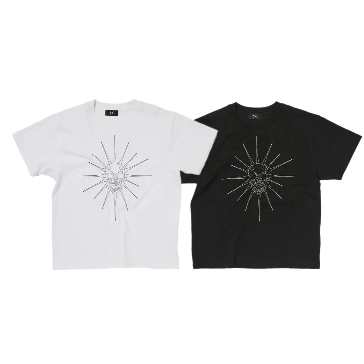 Thug Club｜TC Riding Skull Stitch T-Shirt (Black/White)