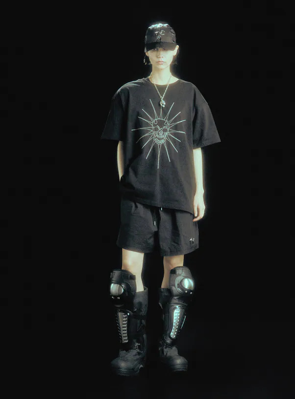 Thug Club｜TC Riding Skull Stitch T-Shirt (Black/White)