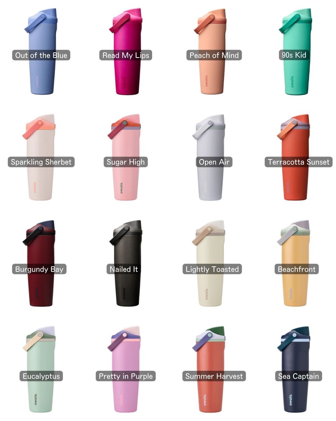 "代購" OWALA FreeSip Stainless Steel Water Bottle 撞色手提 不鏽鋼保溫吸管杯 30oz 890ml