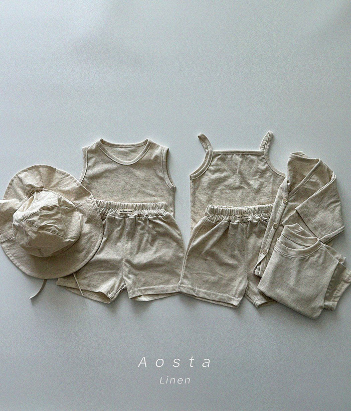 正韓夏AOSTA 兩色米白/草莓細肩帶背心