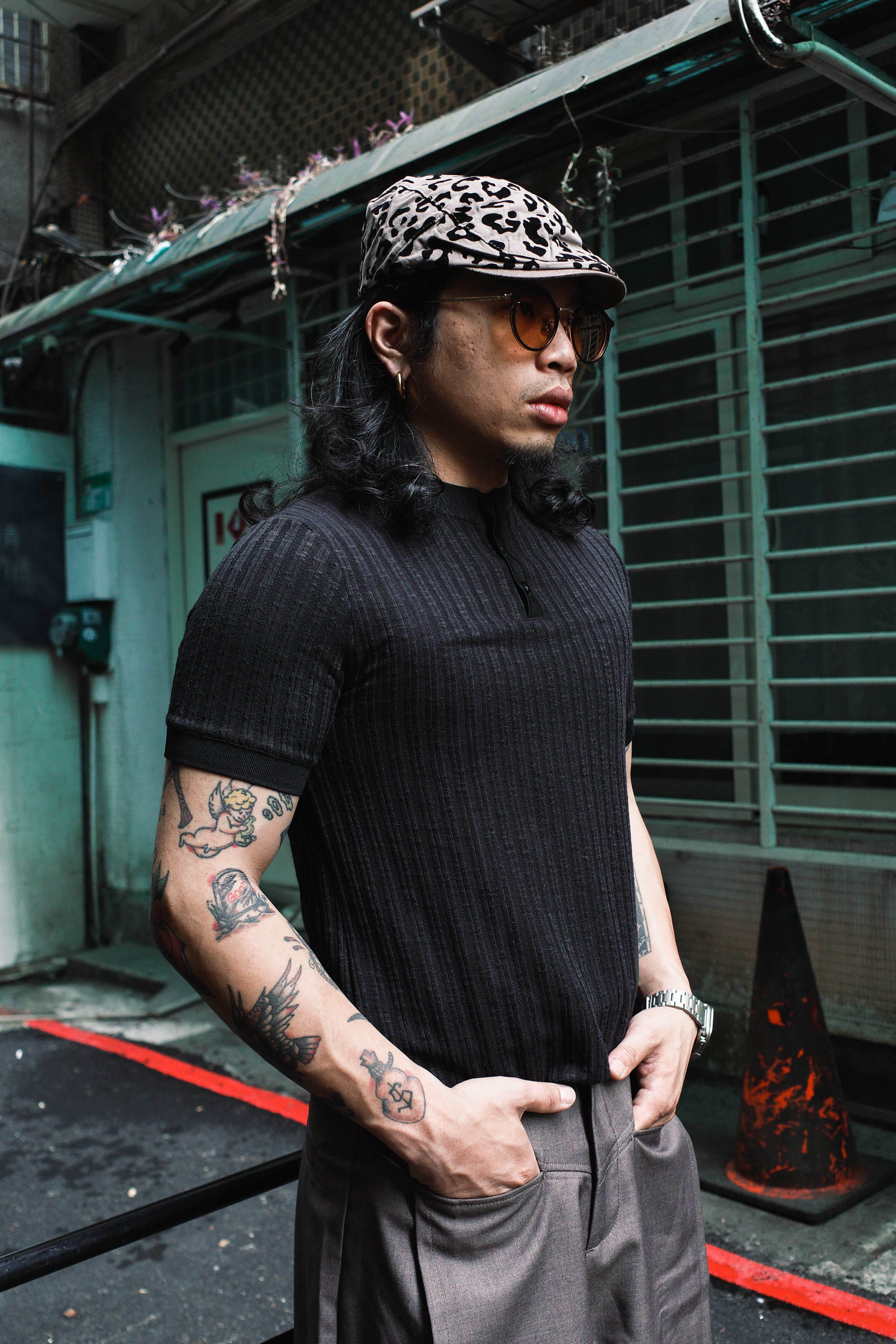 『Always_Good』透氣 圓領 亨利領 排扣 針織 短Tee