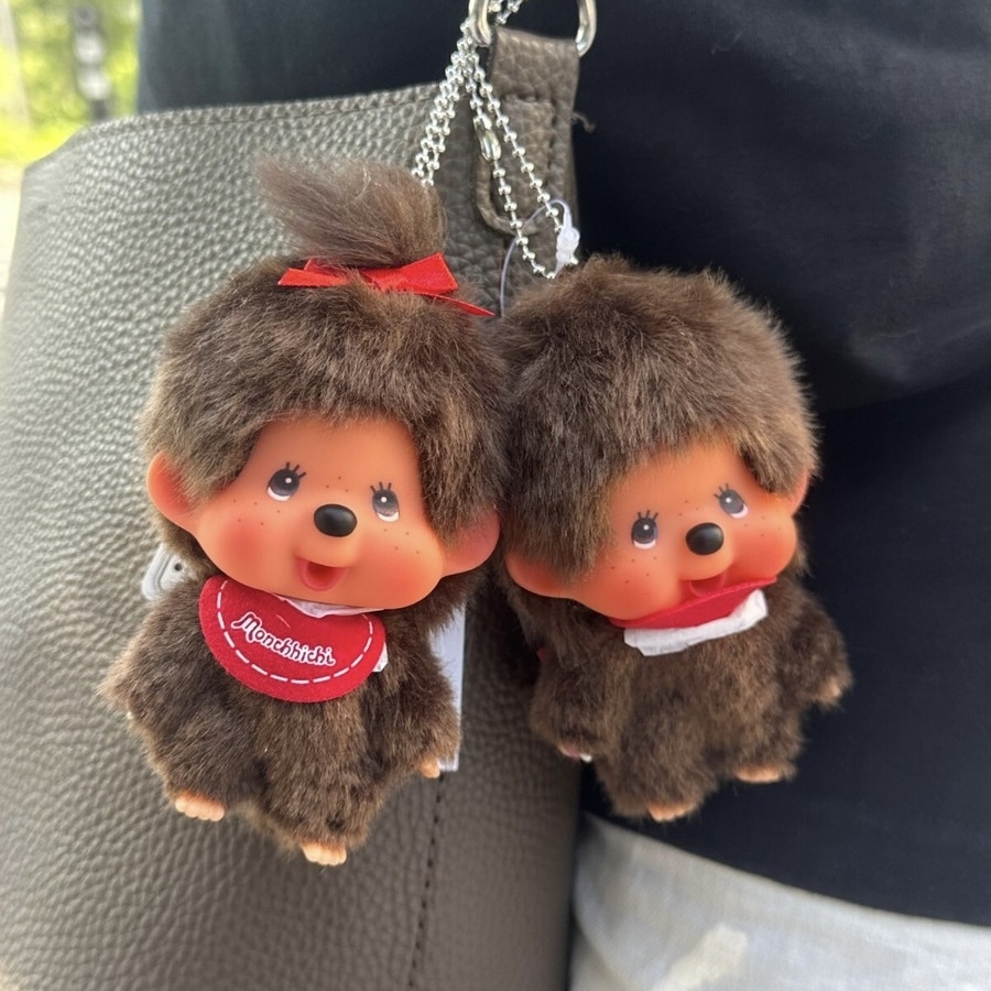 MONCHHICHI 蒙奇奇 大頭吊飾 迷你BABY 咖啡色