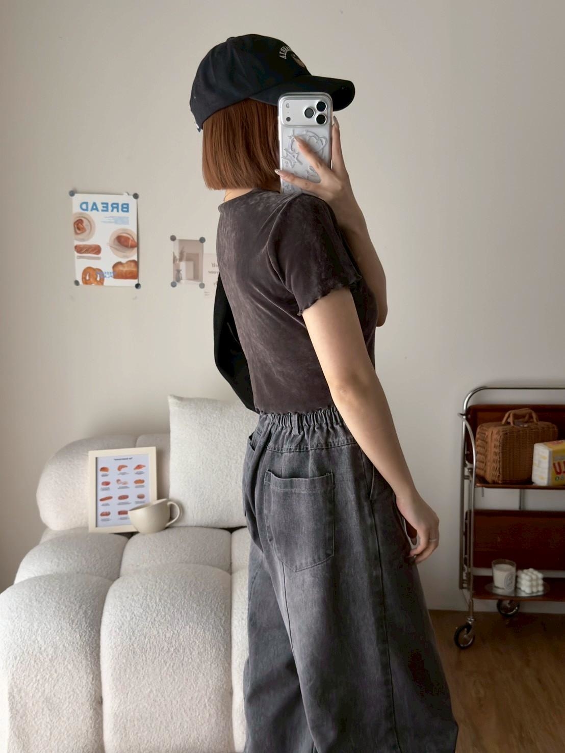 彎刀花苞貓抓牛仔長褲 RAN5058