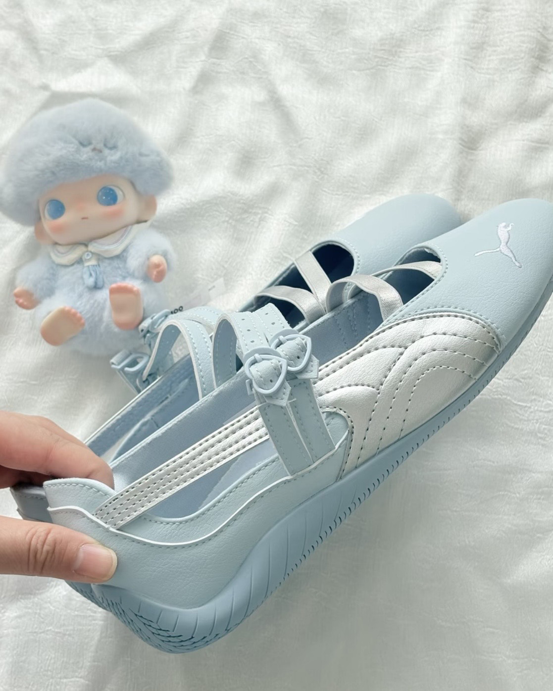 POWERPUFF GIRLS X PUMA SPEEDCAT BALLET 飛天小女警 賽車鞋 芭蕾舞鞋 涼鞋 寶寶藍 淡藍 銀藍 女鞋 408103-01 / 預購