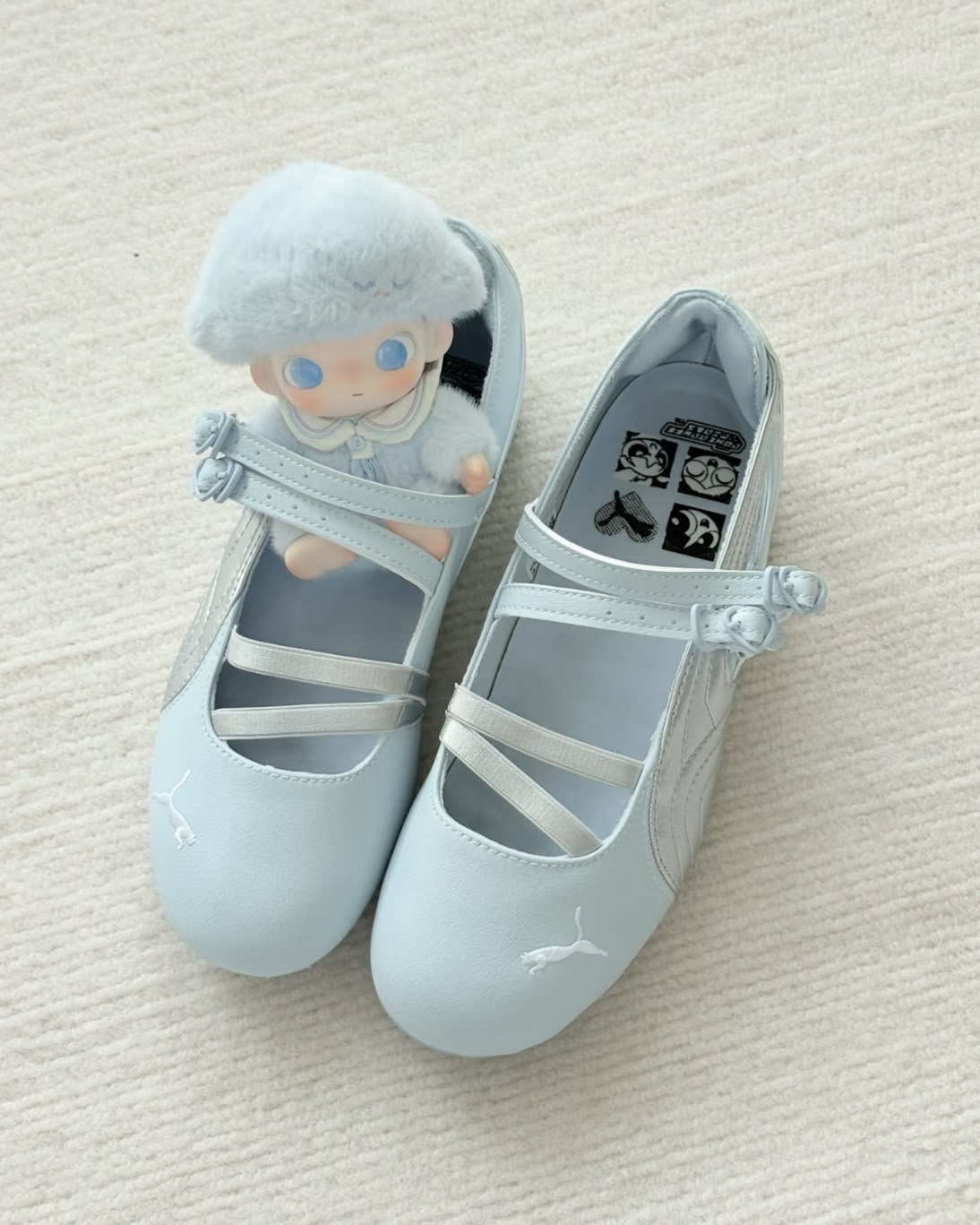 POWERPUFF GIRLS X PUMA SPEEDCAT BALLET 飛天小女警 賽車鞋 芭蕾舞鞋 涼鞋 寶寶藍 淡藍 銀藍 女鞋 408103-01 / 預購