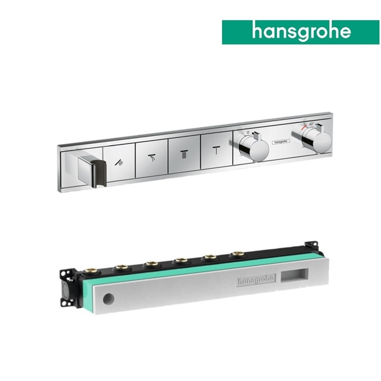 hansgrohe RainSelect 15357, -000 + 15312, -180 Thermostat for concealed installation for 4 functions