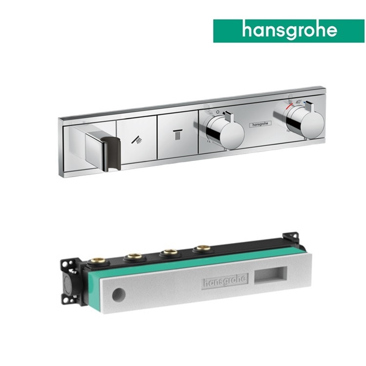 hansgrohe RainSelect 15355, -000 + 15310, -180 Thermostat for concealed installation for 2 functions