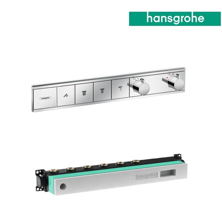 hansgrohe RainSelect 15382, -000 + 15312, -180 Thermostat for concealed installation for 4 functions